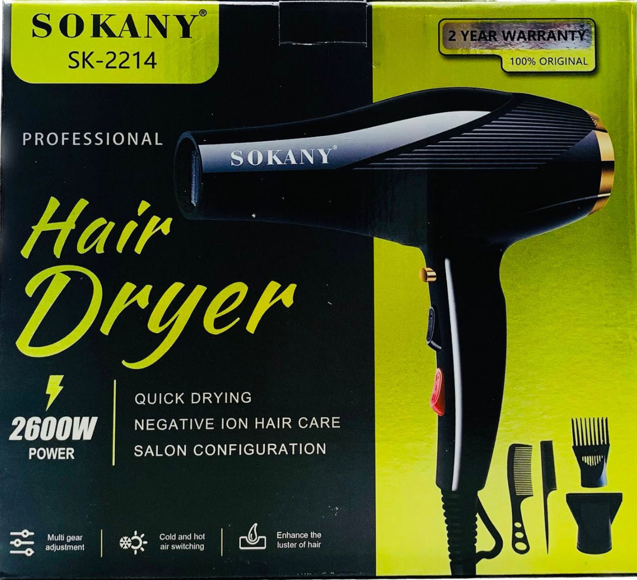 SOKANY Pro Hair Dryer Kit 2600w