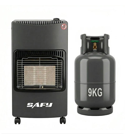 Safy 3-Panel Gas Heater Combo Inc 9kg Gas Cylinder