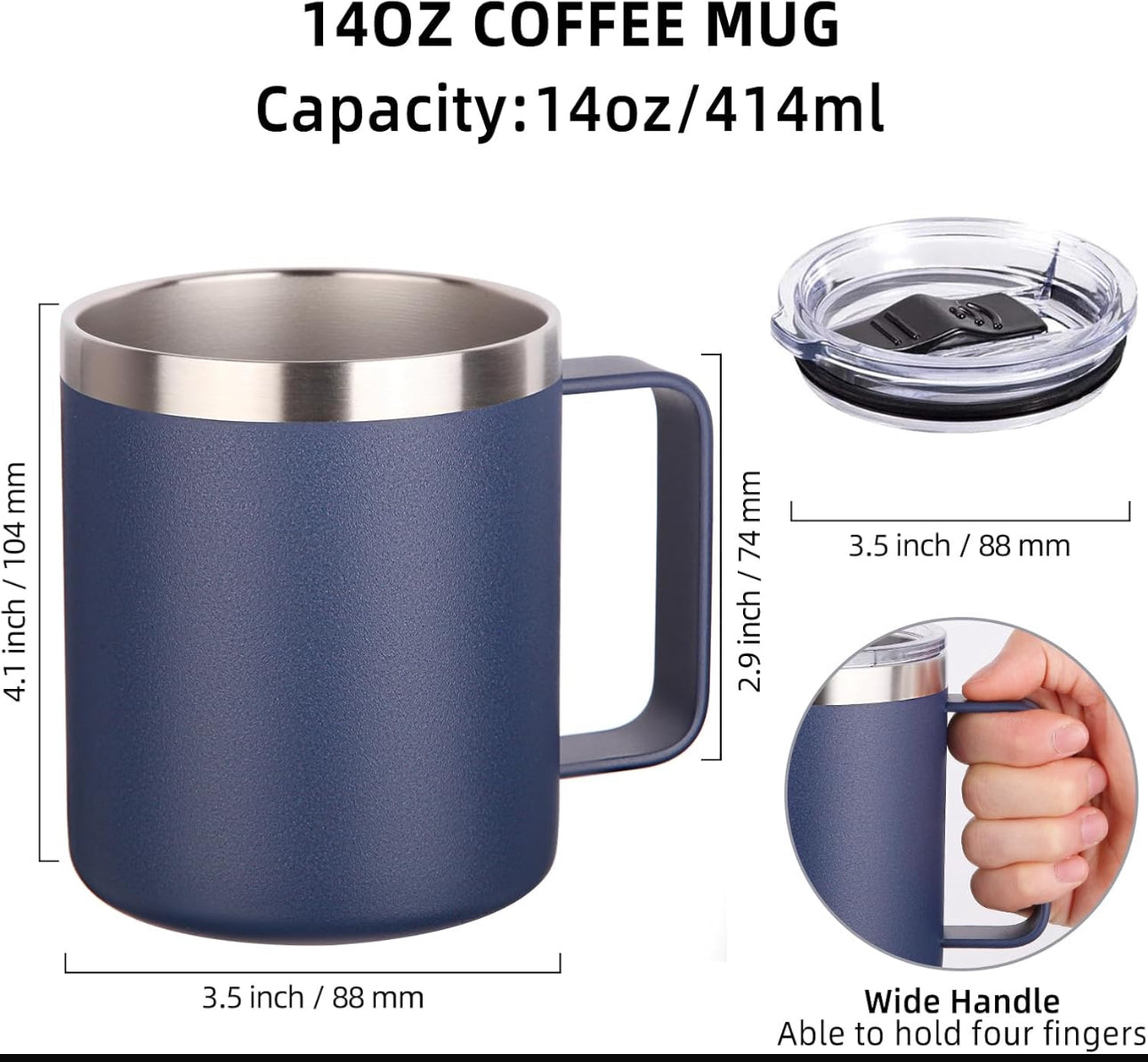 Luscious Stainless Steel Vacuum Mug With BPA-Free Lid - 360ml
