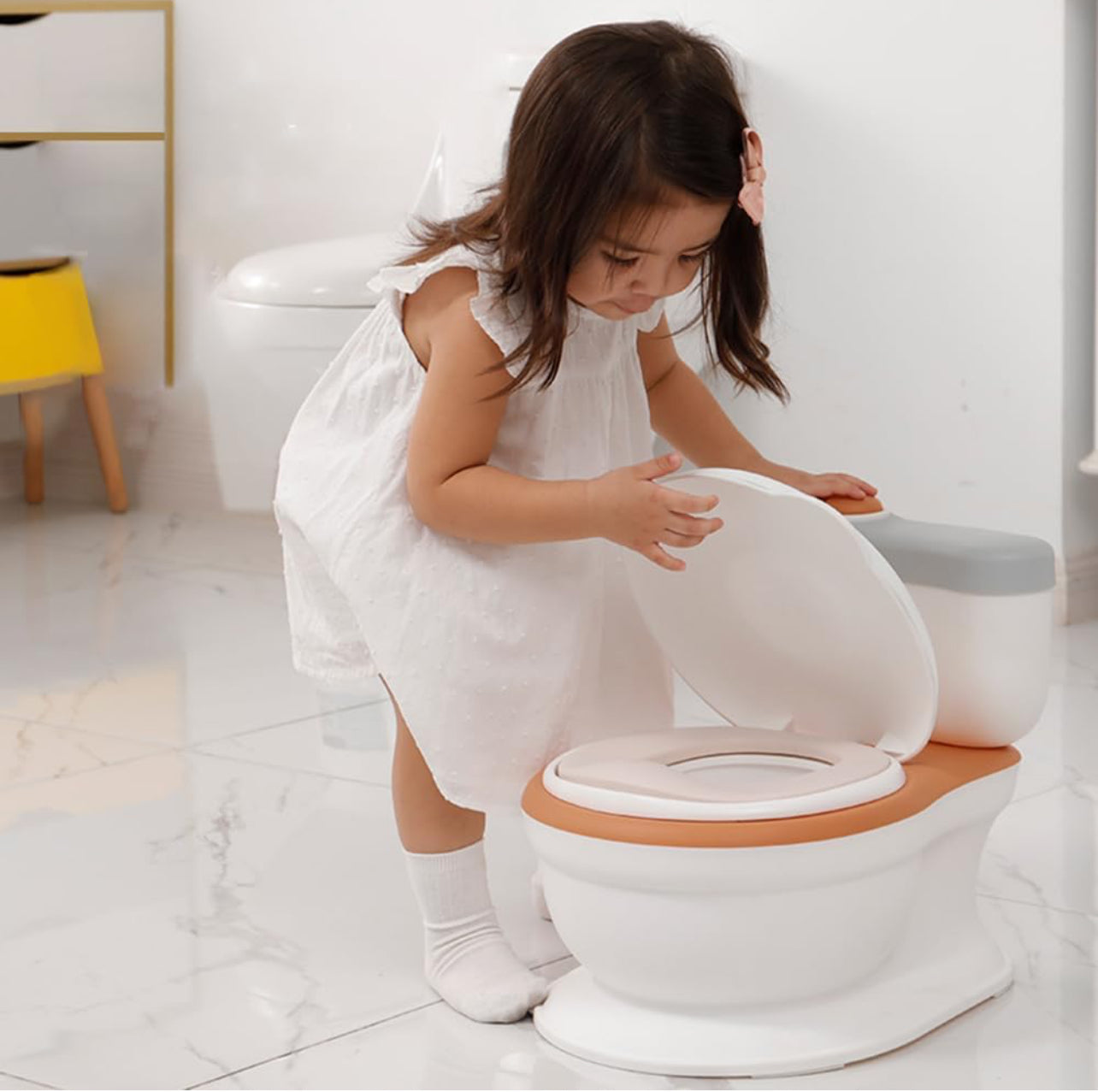 Toddlers Potty Seat,Kids Potty Training Toilet Seat Realistic Potty  Boys Girls with Soft PU Pad Wipe Storage with/without Music