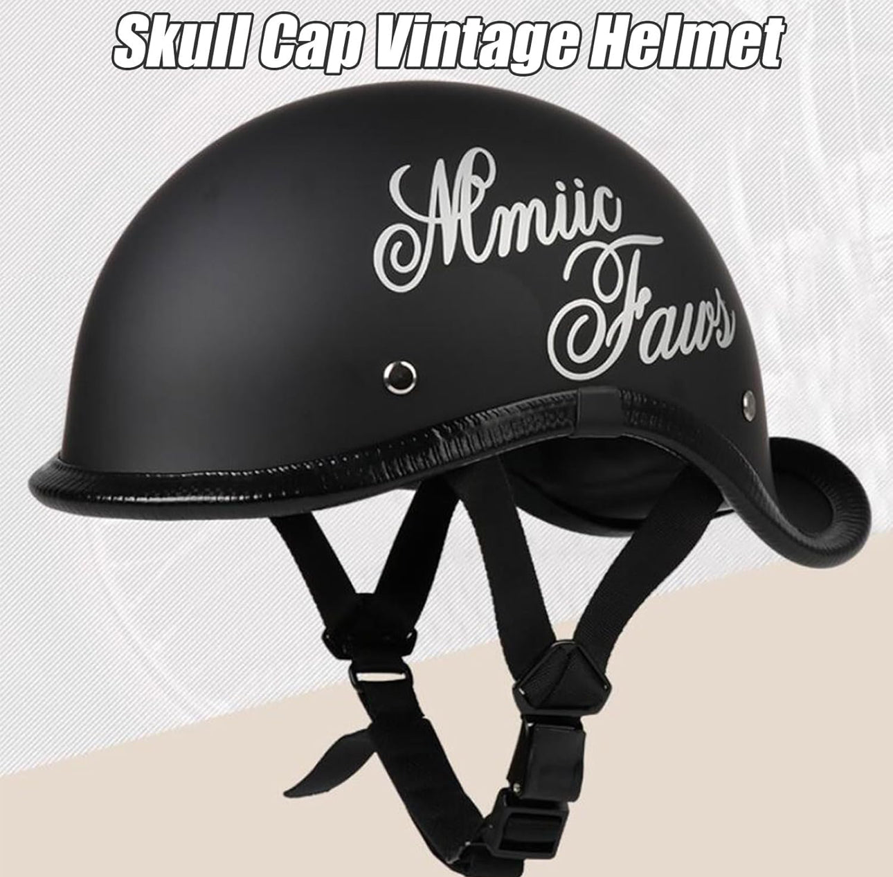 German Style Baseball Cap Helmet Motorcycle Retro Half Helmet Skull Cap - Street Helmets for Adults Men Women Vintage Cool Open-Face Helmet