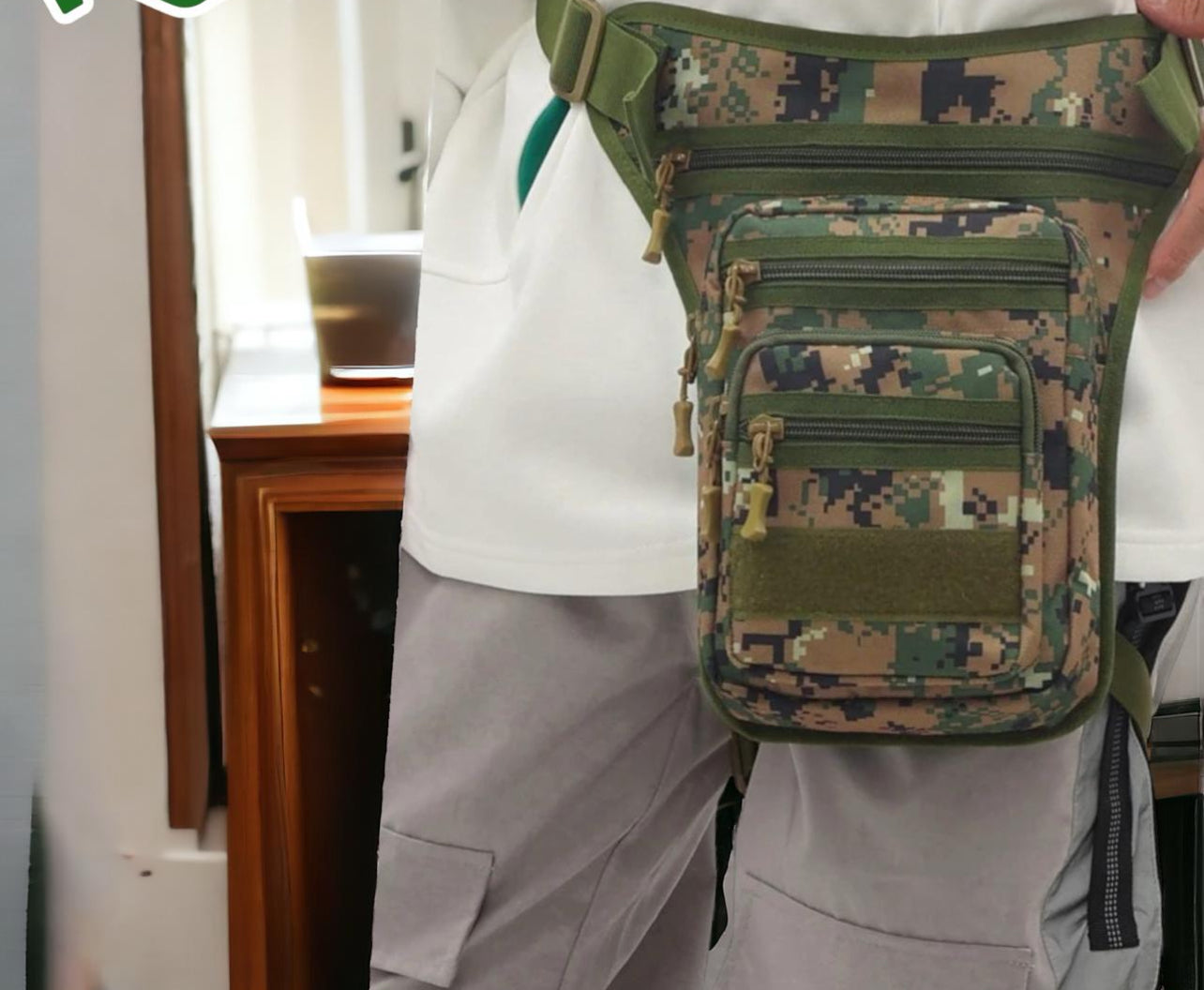 Outdoor Motorcycle Riding Waist And Leg Bag Man Multi Compartment Waist Pack(Camouflage, Brown,Grey)