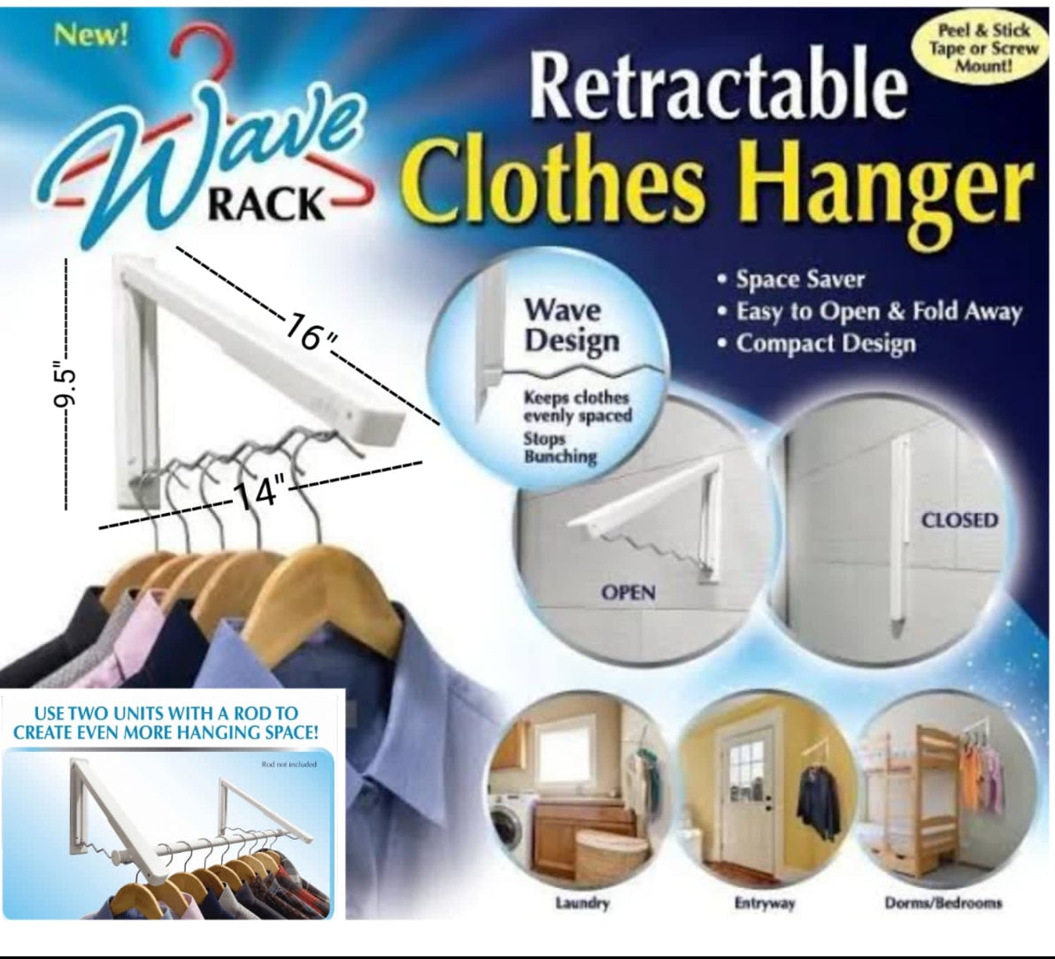 Wave Rack Picks Wave Rack Retractable Clothes Hanger - Space Saver Easily Folds Away ...
