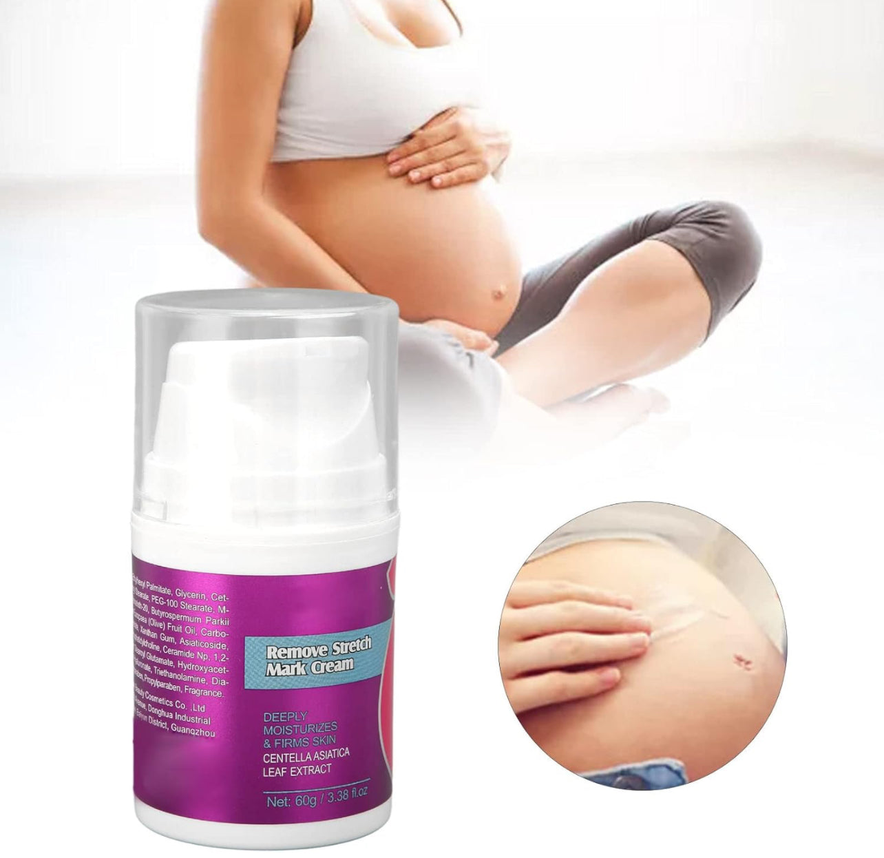 Maternity Stretch Mark Prevention Cream, Scar Removal Pregnancy Repair Cream Body Massage Moisturizing Firming for Pregnant Woman 60g