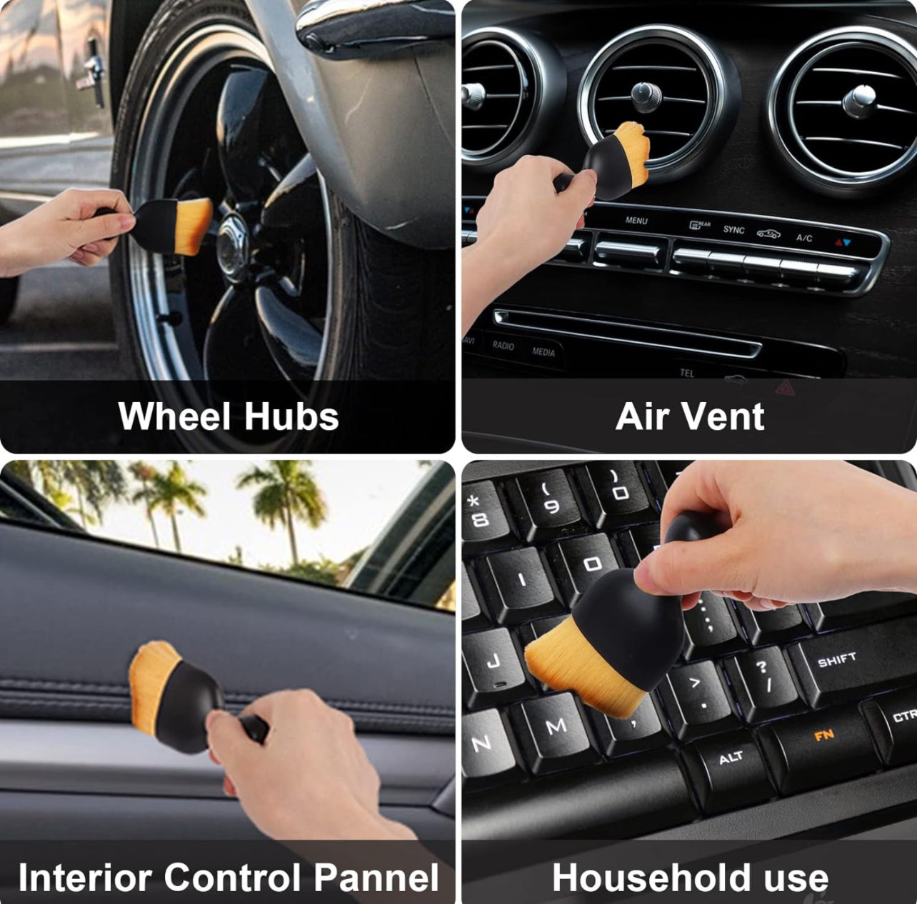 Auto Interior Dust Brushes for Cleaning Interior and Exterior, 2pcs Car Cleaning  Brush Duster, Soft Bristles Detailing Brush Dusting Tool for Automotive  Dashboard, Air Conditioner Vents. 
