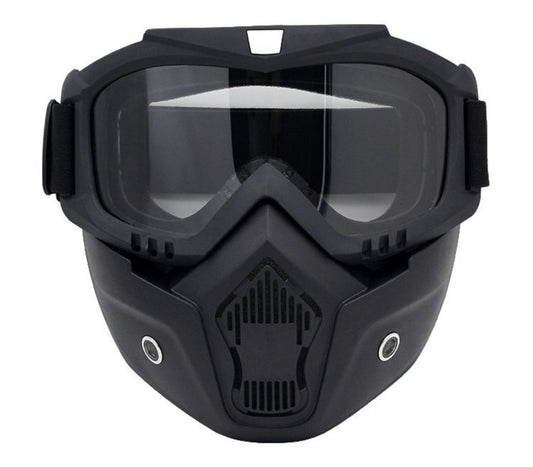 Motorcycle Goggles Detachable Face Mask