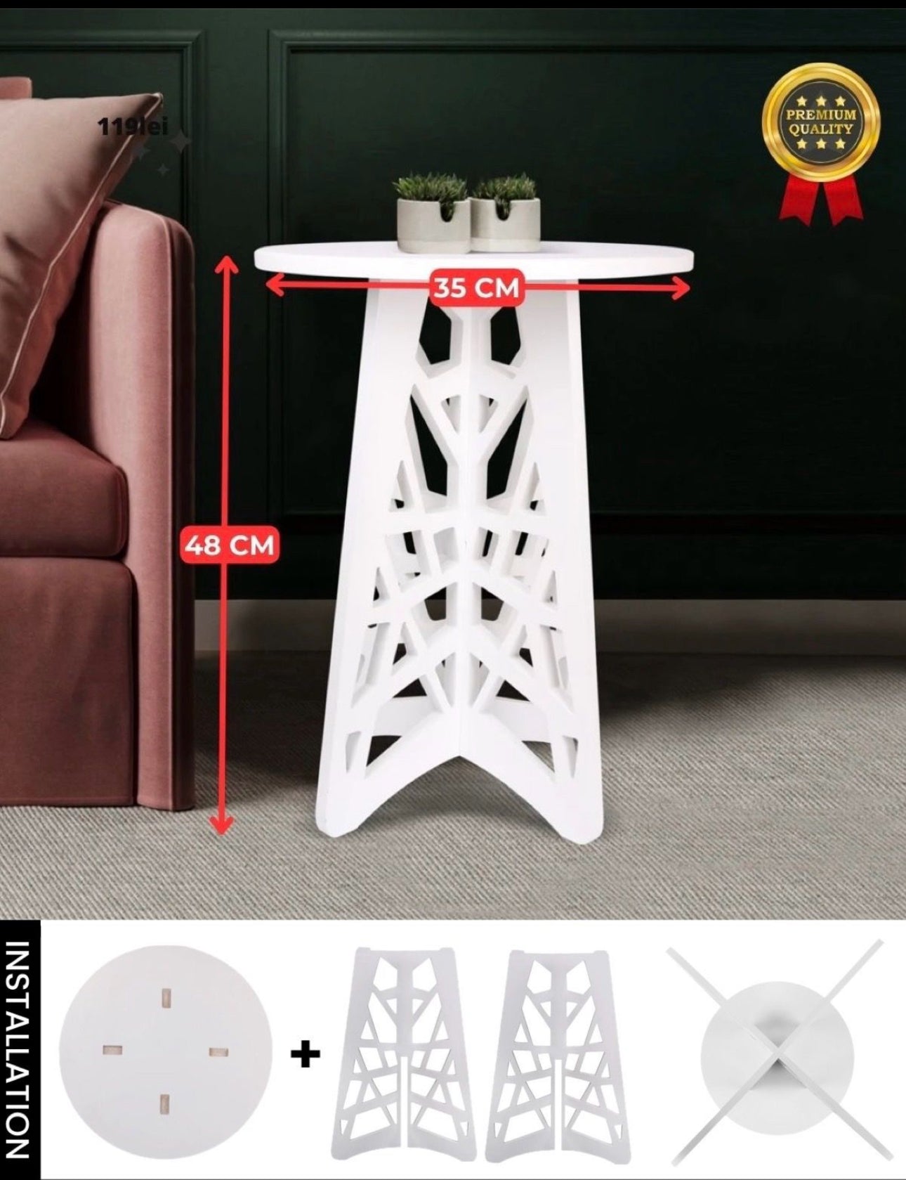 Side Stand/Table White