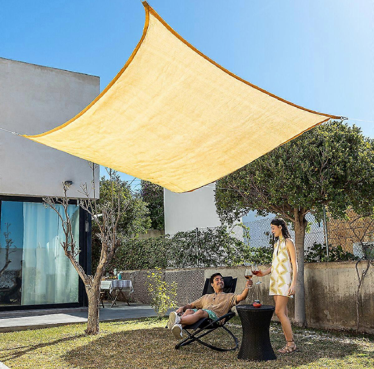 MHome Sun Shade Sail Square/Rectangular,UV Block Sunshade Canopy-Various Options