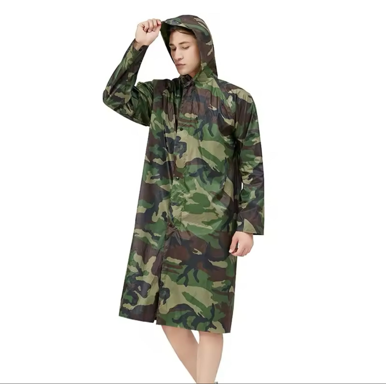 RainSuits Camouflage Military Type Long With Hood