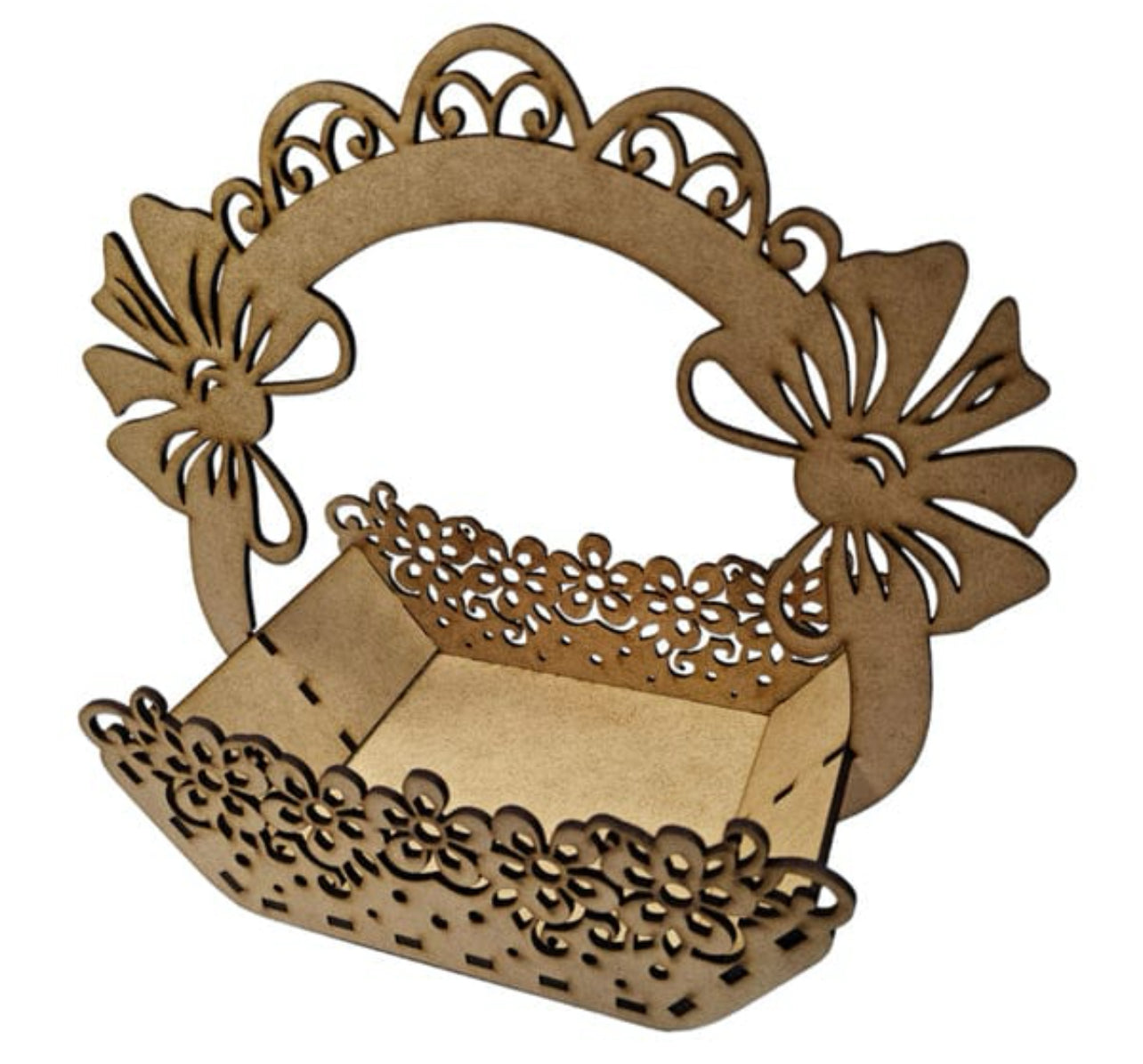 Elegant Floral and Bow Easter Egg Basket