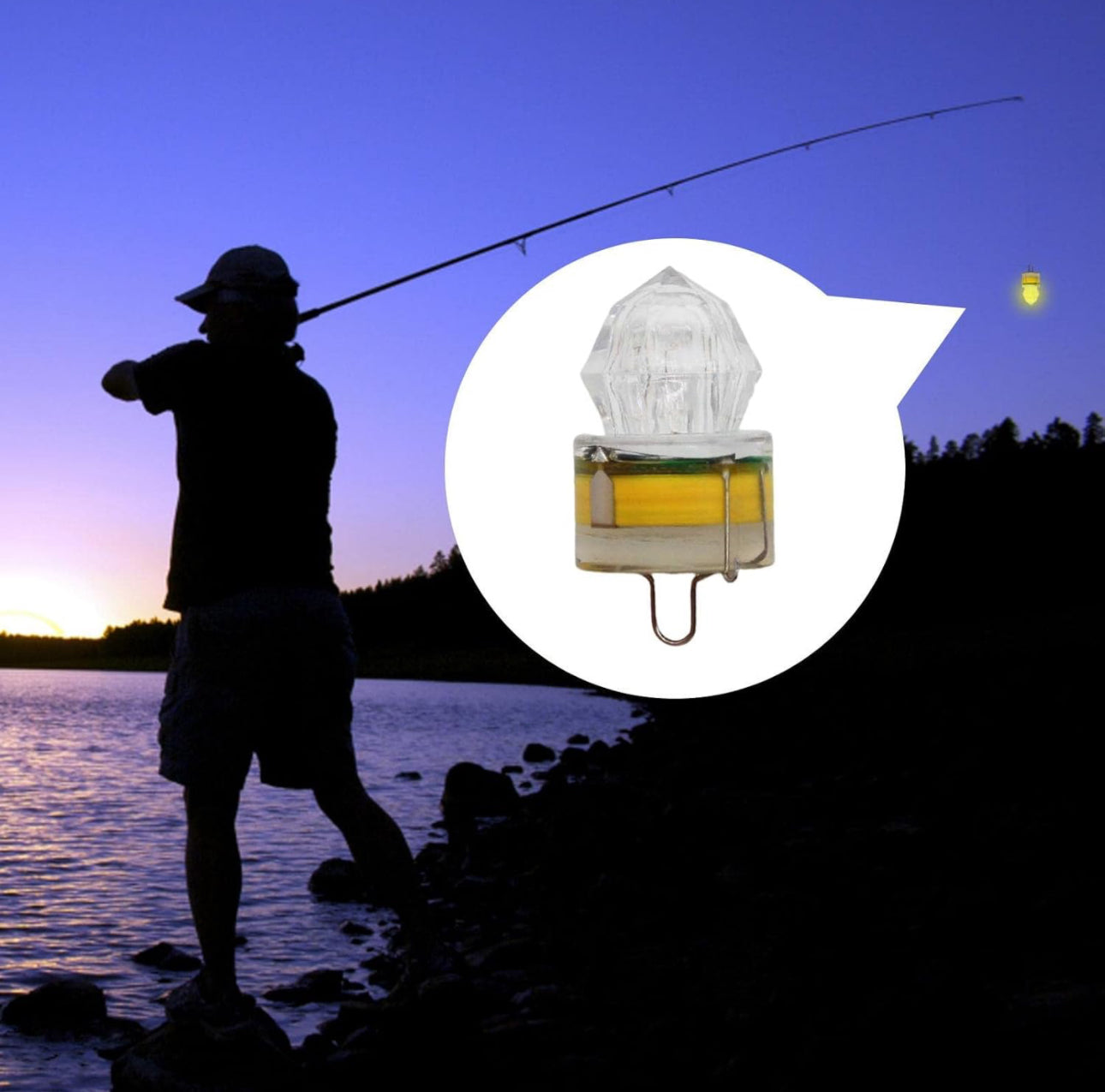 LED Deep Drop Underwater Fishing Light Diamond Tubular Style Bait Lure Squid, 350/700hrs Lifespan, 1000M Deep