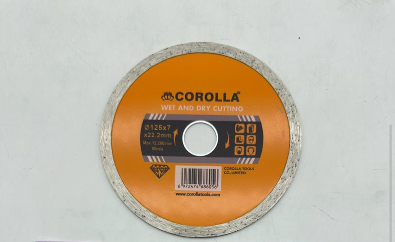 Diamond Cutting Disc Continues Rim 125x7x22.2 Wet/Dry