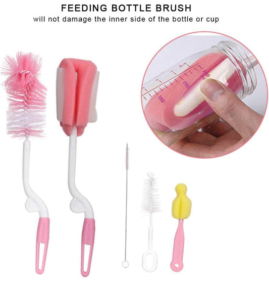Bottle Brush, Practical 5 Pcs Feeding Bottle Cleaning Brush, Soft for Washing Cleaning Baby Bottle Feeding Bottle