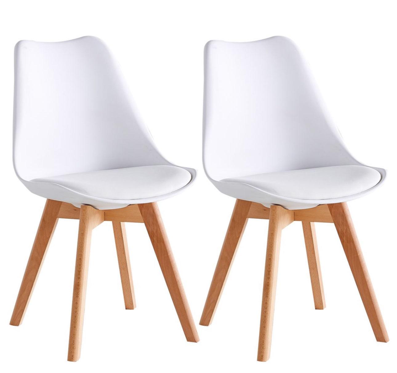 MFurn Modern Glass Table 4pc Mid Century Tulip Style Padded Chairs Various Options