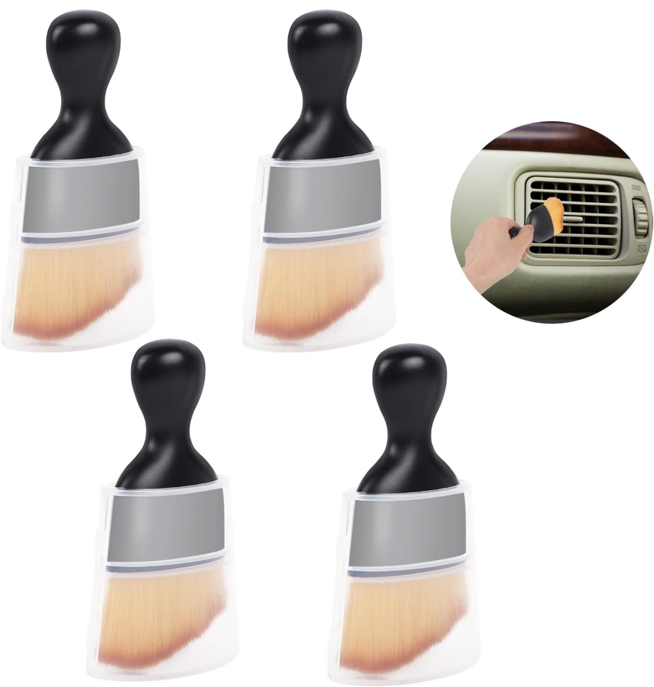 Car Interior Cleaning Soft Brush, Soft Bristle Detail Brush Set, Auto Detailing Brush, Auto Dash Duster Brush, Car Dusting Brush Tool for Automovie Air Conditioner, Vents