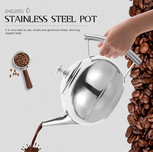 Stainless Steel Pearl Pot, 1.5 Liter Teapot, Coffee Pot, Coffee And Tea Filter, Infuser, Home Kitchen
