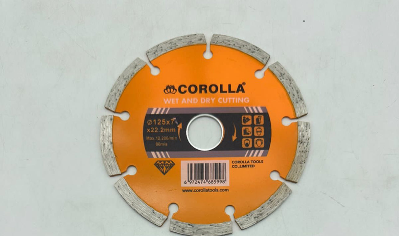 Diamond Disc Segmented Cutting Disc 125x7x22.2mm Wet/Dry