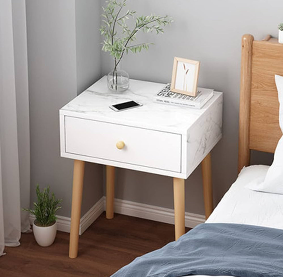 MFurn Nightstand Bedside Table – Modern Minimalist Small Cabinet