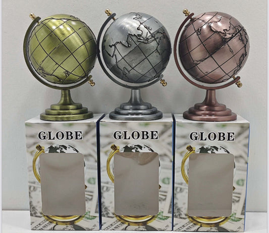 Globe Decor Vintage Style Smooth Texture Widely Applied Brass Sphere World Iron Display Retro Study Room Desktop Ornament