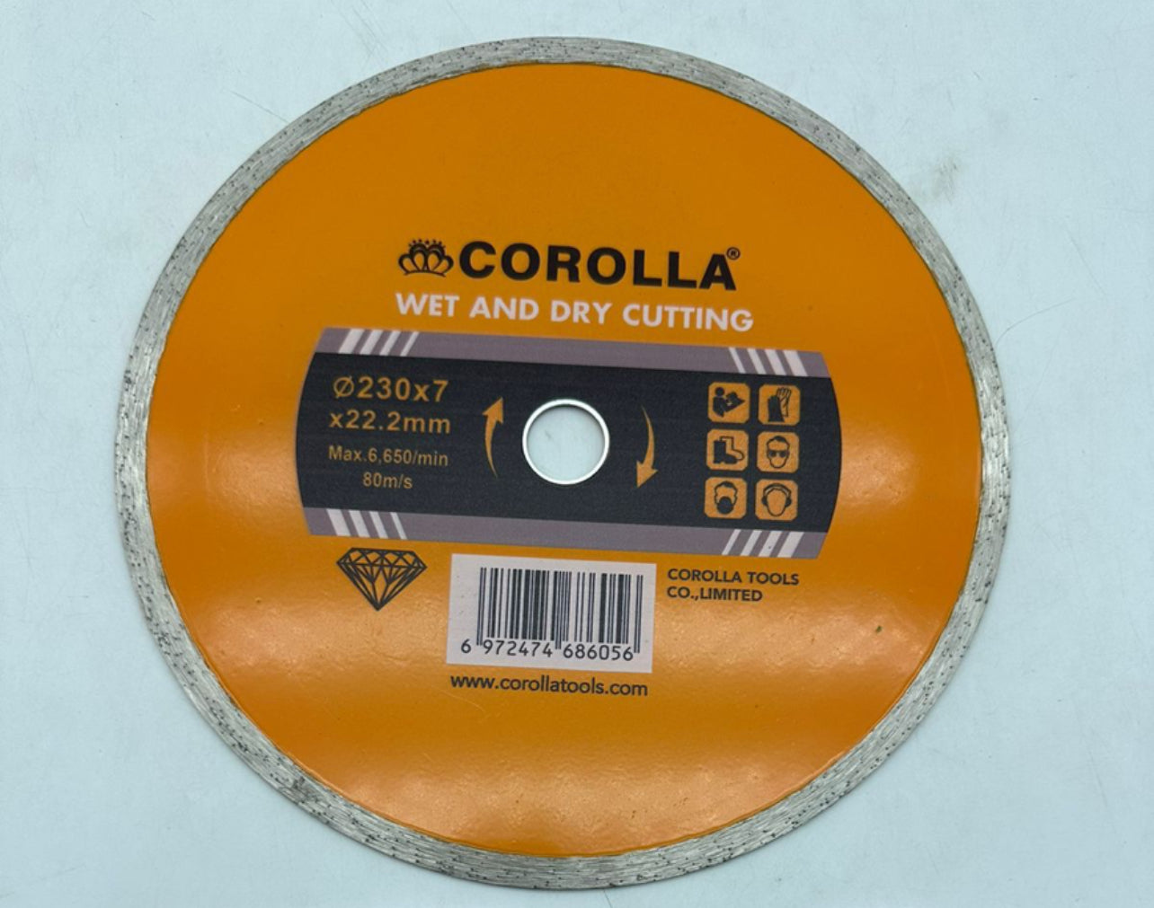 Diamond Cutting Disc Continues Rim 230x7x22 Wet/Dry