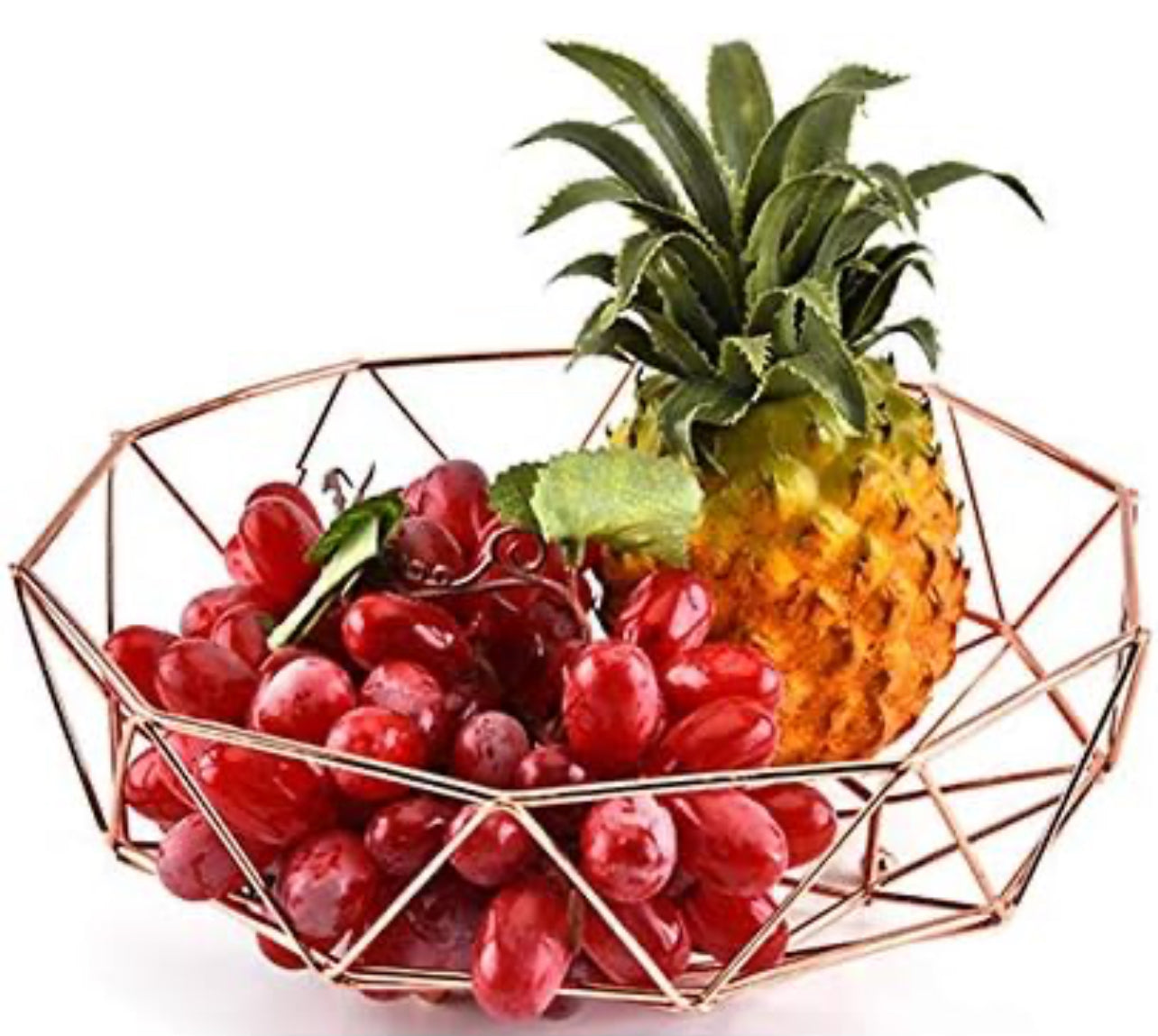 Fruit Bowl Metal Tray Snack Fruit Storage Basket Creative Hollow Nordic Style - Gold