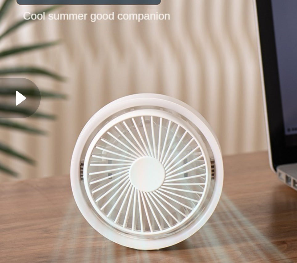 Portable Fan With LED Light (Rechargeable)