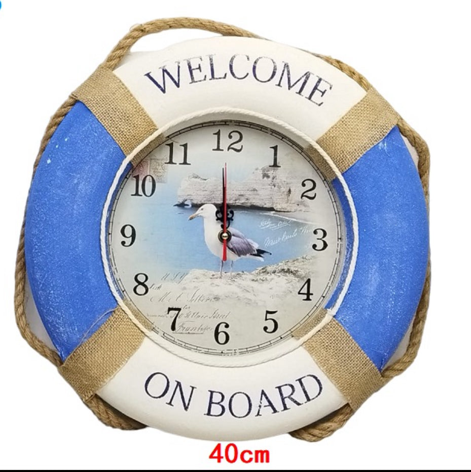 Nautical Style Wall Clock  Life Ring Decoration For Home Wall