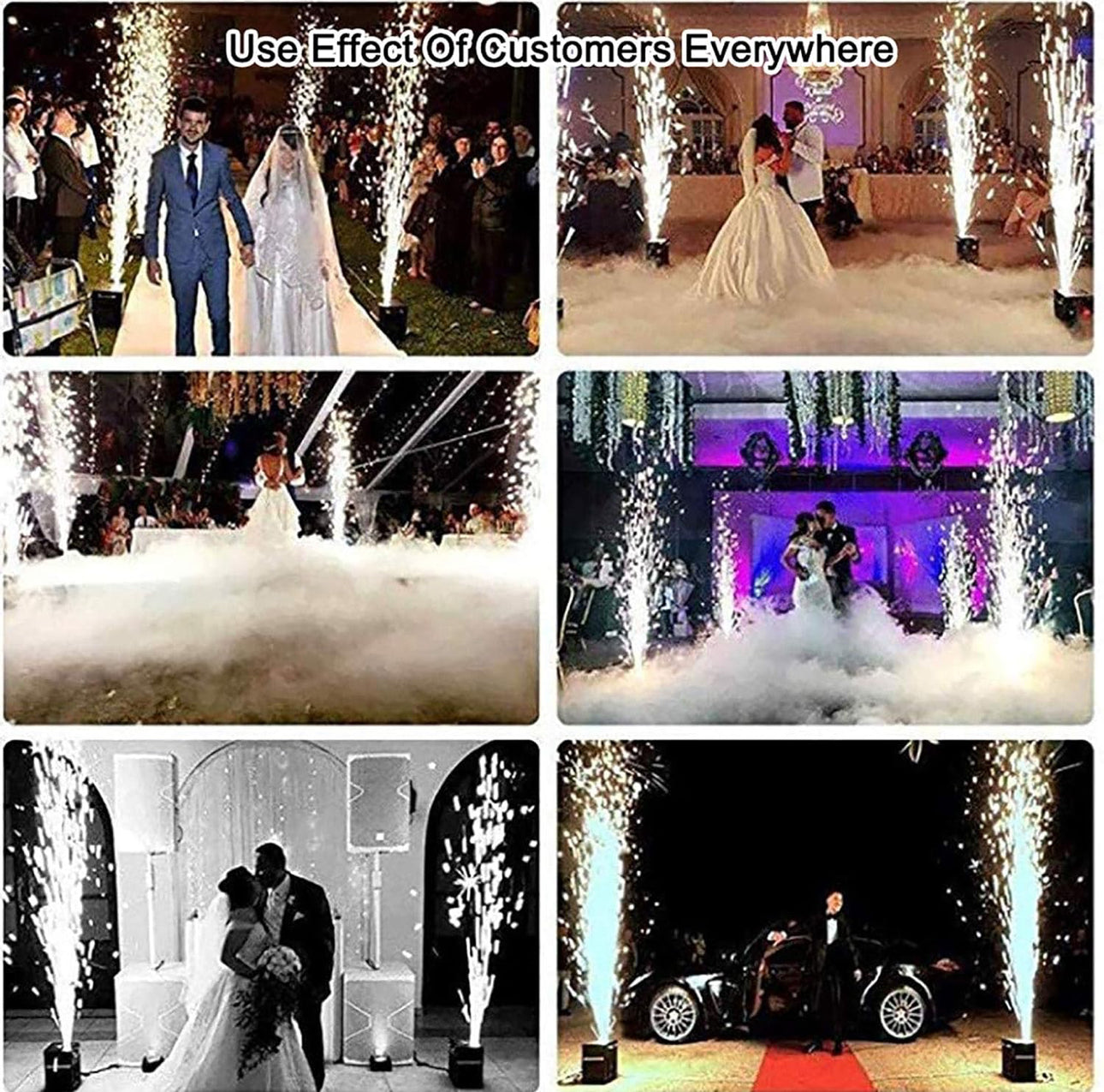 Electronic Cold Fireworks Fountain Special Effect Spitfire Machine Opening Ceremony Wedding Party LED Beads Stage Light With Remote 600watt