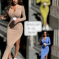 Ladies Long Sleeved Knitted Dress-Various Colours