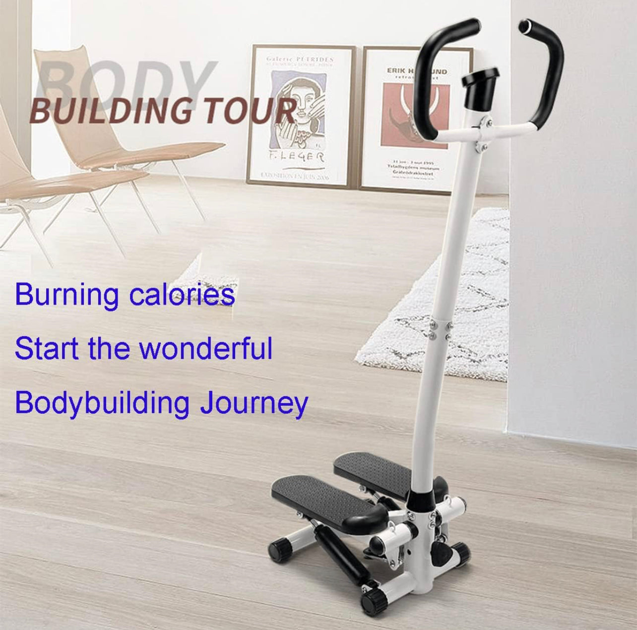 Stair Stepper with Handlebar,Exercise Stepping Machine with Resistant ...
