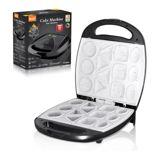 RAF 1400W Electric Breakfast Cake Biscuit Cookie Maker R.260G – Non-Stick Double-Sided