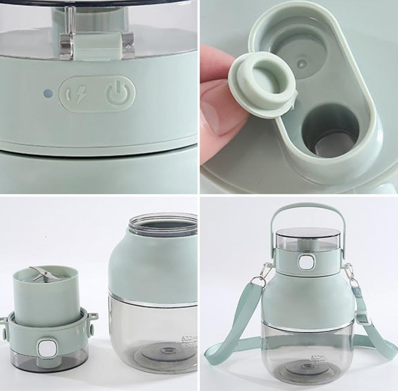 Mini Blender with Lid, Rechargeable Blender with Portable Cup Lid, Mini Cordless Blender Cup with Leakproof Travel Lid, Bpa Free Blade Juice Mixer, Odorless