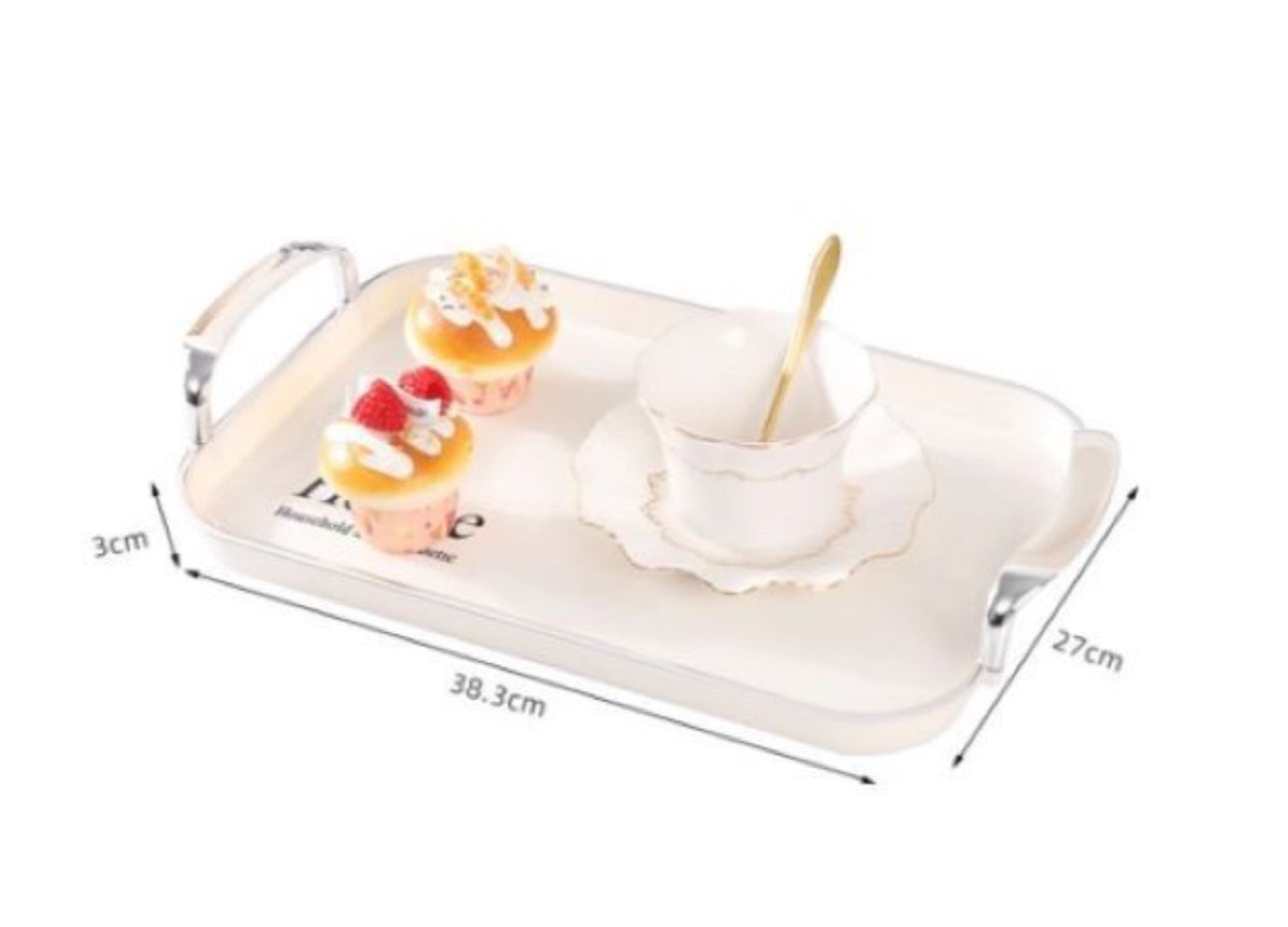 MHome Serving Tray Fruit Dinner Food Tray Rectangle  - 3 Pack Various Options