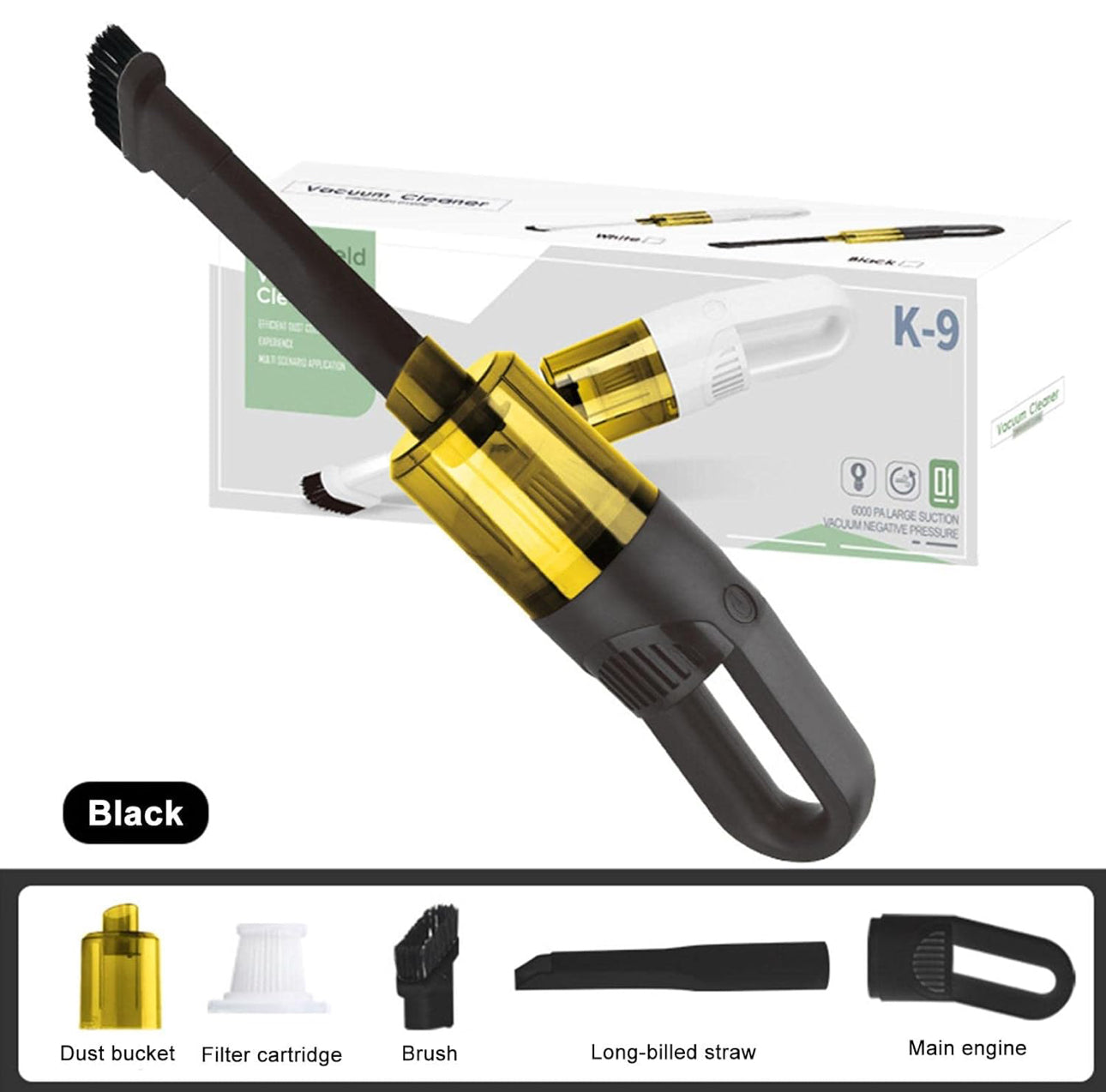 MHome Small Handheld Vacuum for Car – Cordless 6000Pa High Power Suction