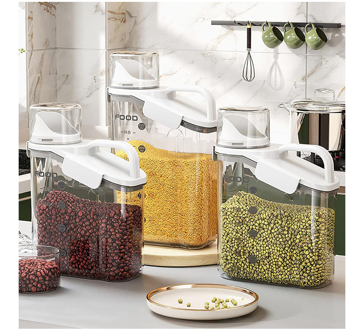 Airtight Measurement 1500ml Food Storage Container - Gray
