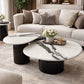 MFURN Italian Style Round Marble Table Set 2pc