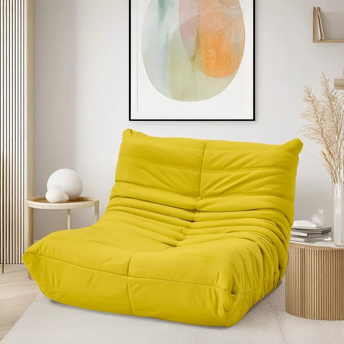 MFurn Adult Vacuum-compressed Bean Bag Chair – Teddy Fabric Memory Foam Lazy Sofa