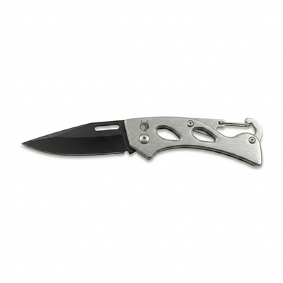 Tactical Folding Pocket Knife with Integrated Carabiner