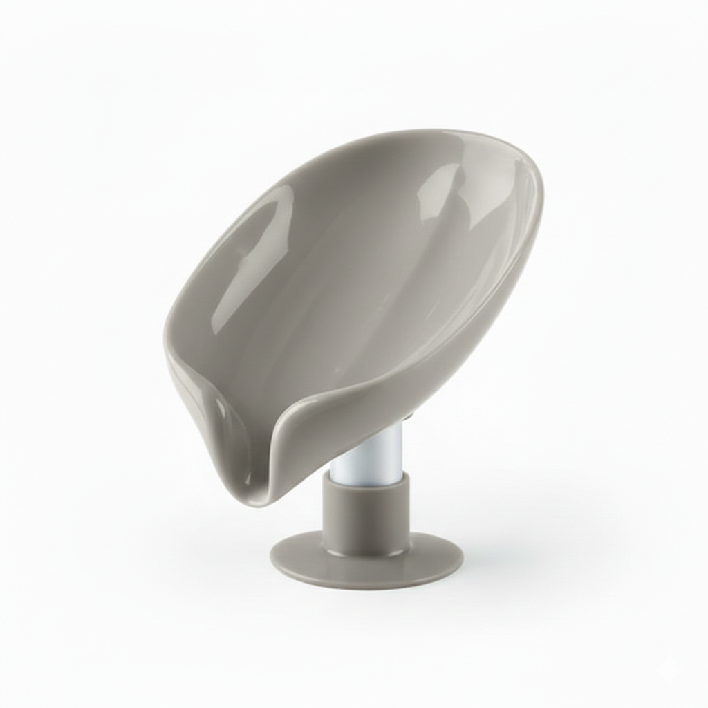 MHome Leaf Shape Self-Draining Soap Dish with Suction Cup – Bathroom & Kitchen Soap Holder