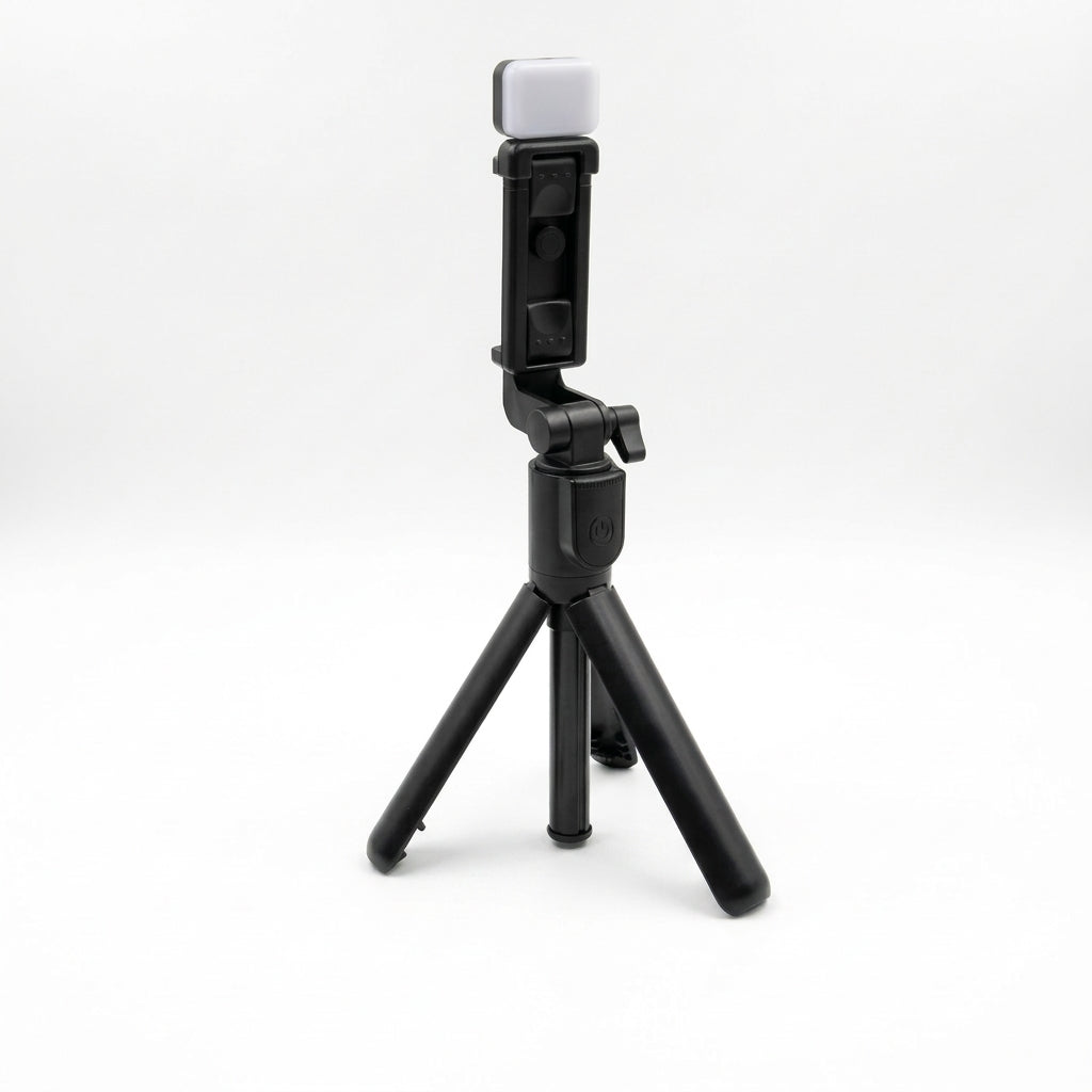Selfie Stick Tripod with LED Light, Adjustable Phone Stand & Portable Camera Holder