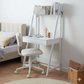 MFurn Modern Ladder Study Desk With Shelf – Wood & White Metal Frame