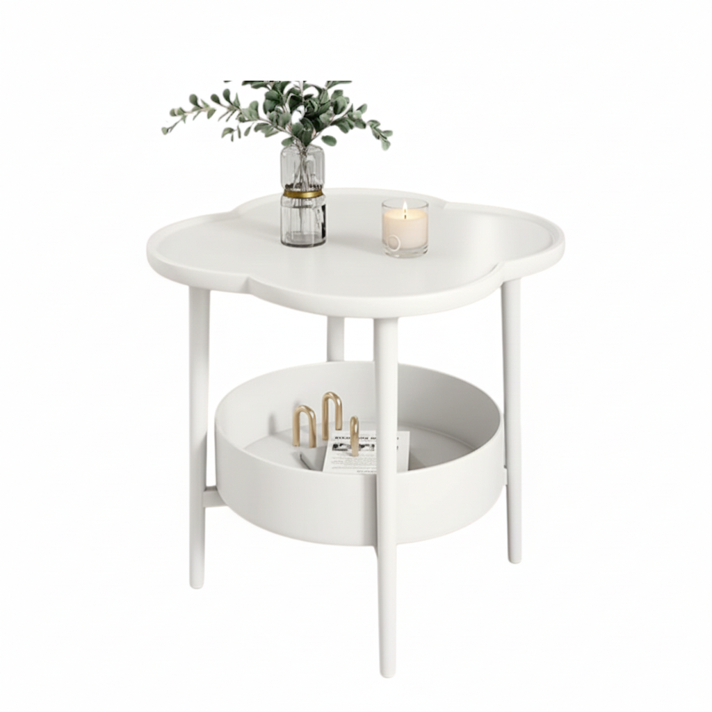 MFurn Luxury 2-Tier 4-Leaf Clover Side Table – Modern Coffee &amp; Bedside Table