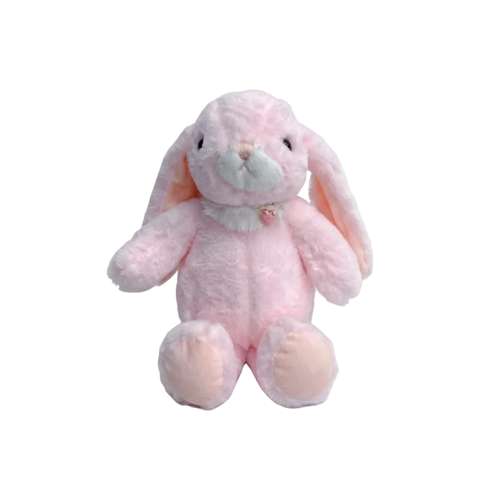 MBABY Plush Bunny Stuffed Animal – Ultra-Soft Pink Long-Eared Rabbit for Kids & Nursery Decor