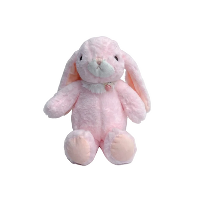 MBABY Plush Bunny Stuffed Animal – Ultra-Soft Pink Long-Eared Rabbit for Kids & Nursery Decor