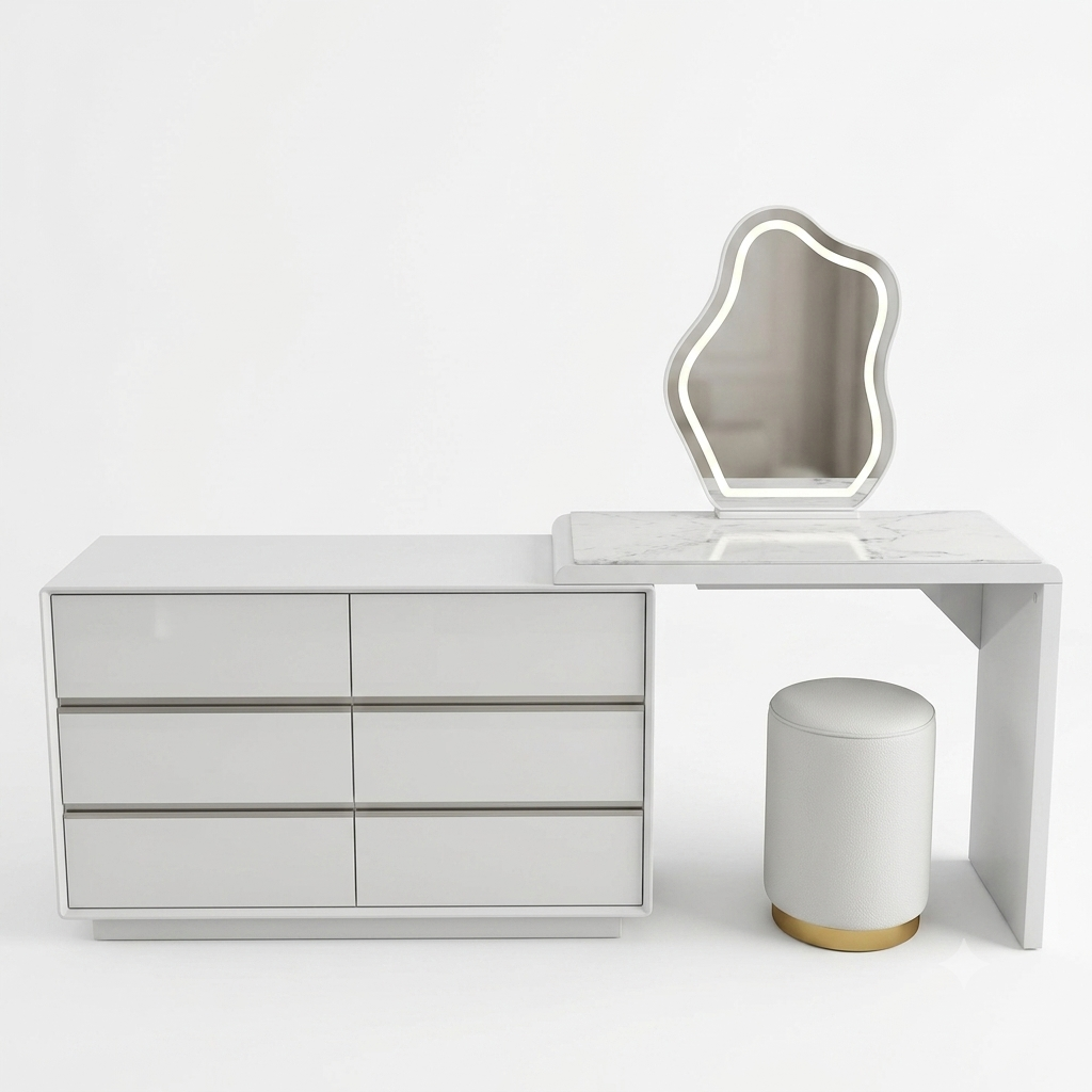 Aura Modern Vanity Set with LED Mirror