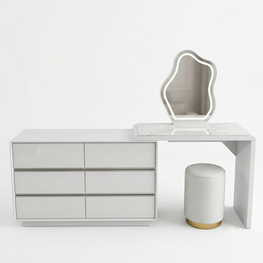 Aura Modern Vanity Set with LED Mirror