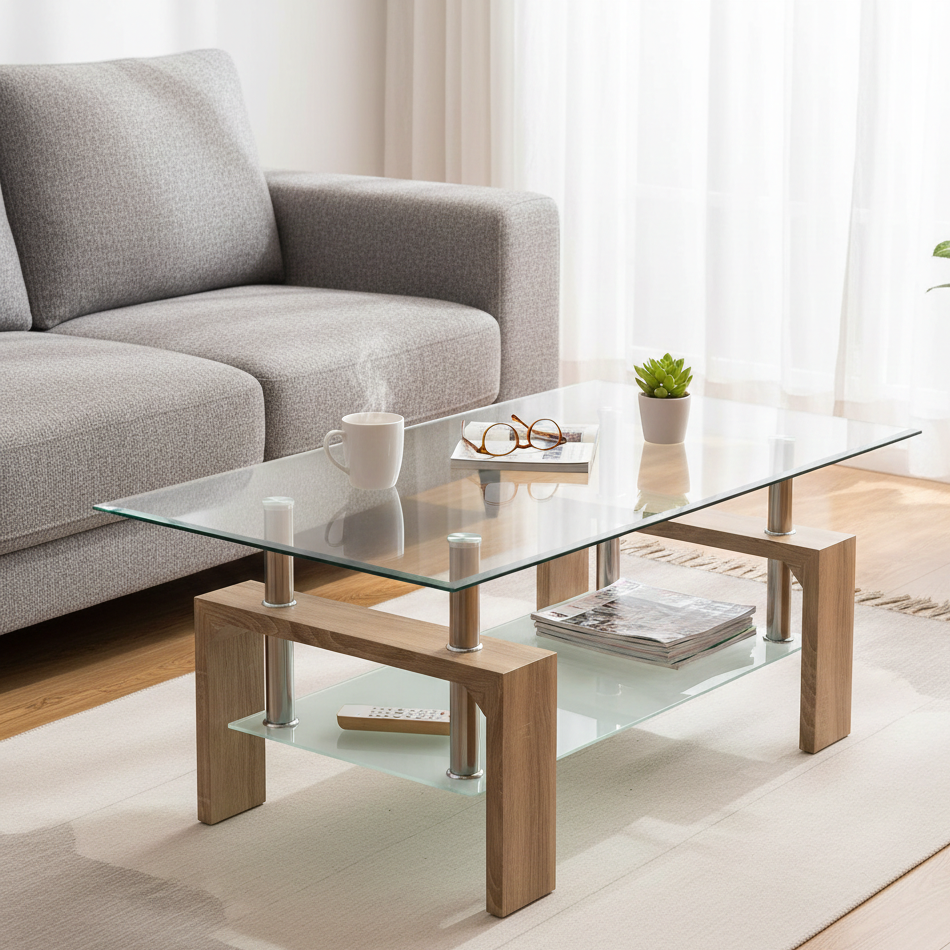 MFurn Glass Rectangular Coffee Table