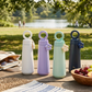 MHome Stainless Steel Water Bottle With Handle & Flower Charm 450ml