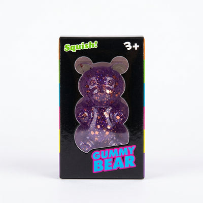 Glitter Gummy Bear Squishy Toy - Various Colors