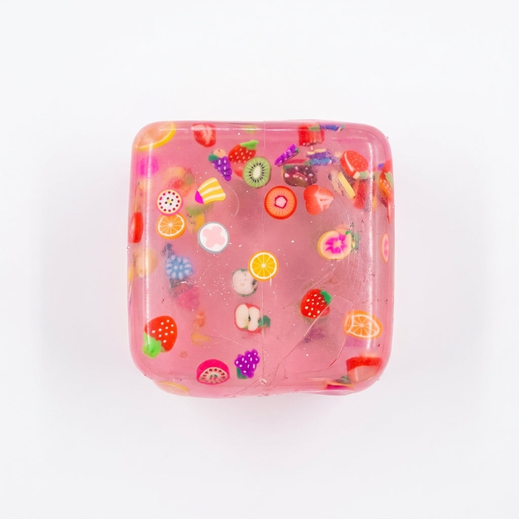 Ice Cube with Sliced Fruit Figure Inside Slow Rise Squishy Toy